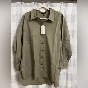 Universal Standard Big Button Down, Dried Sage, Size Small, NWT
